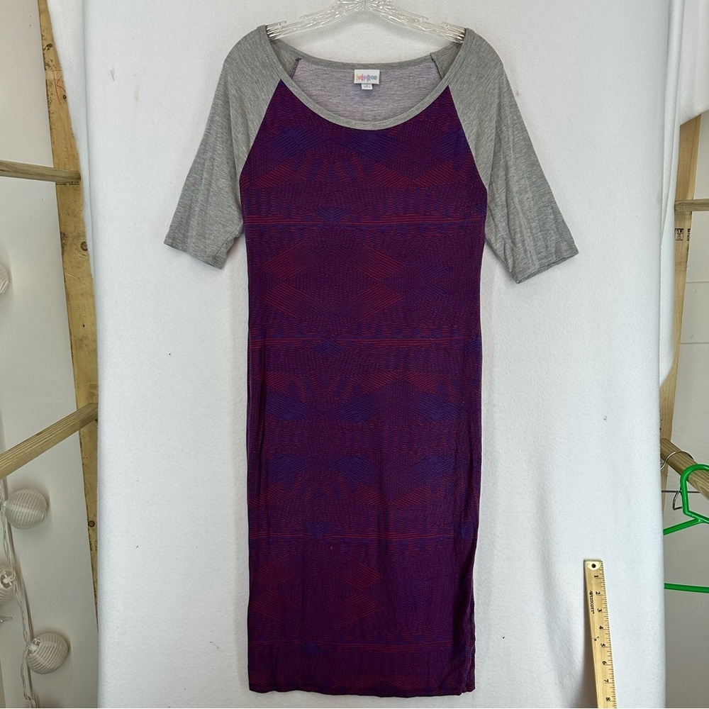 LulaRoe Half Sleeve Dress Abstract‎ Pattern Small Purple